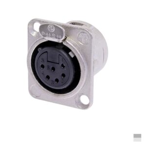 Neutrik XLR6 Prise de chassis femâle NC6FD-L-1, Contact à souder, nickel, argenté