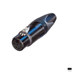 Neutrik XLR6 Prise de câble femâle NC6FXX-BAG, Contact à souder, chromenoir, argenté