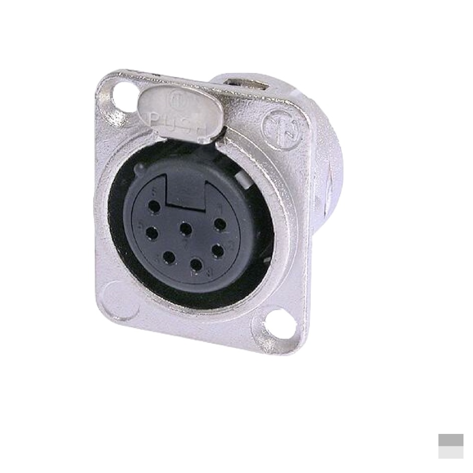 Neutrik XLR7 Chassis Female NC7FD-L-1, Soldering contact, nickel, silver plated