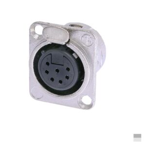 Neutrik XLR7 Prise de chassis femâle NC7FD-L-1, Contact à souder, nickel, argenté