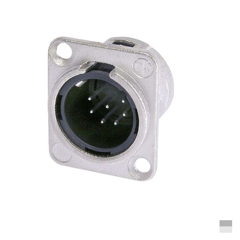 Neutrik XLR7 Fiche de chassis mâle NC7MD-L-1, Contact à souder, nickel, argenté
