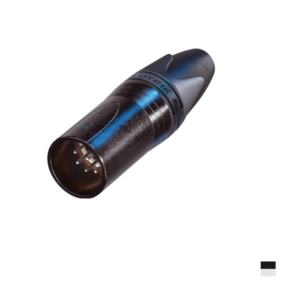 Neutrik XLR7 Fiche de câble mâle NC7MXX-BAG, Contact à souder, chromenoir, argenté