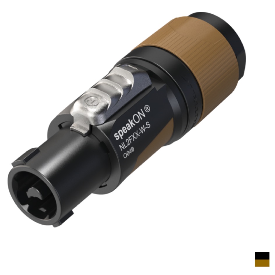 Neutrik NL2FXX-W-S speakON Cable socket, Screw contact 2x1.5 - 4mm2, blackbrown