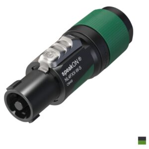 Neutrik NL4FXX-W-S speakON Cable socket, Screw contact 4x1.5 - 4mm2, blackgreen