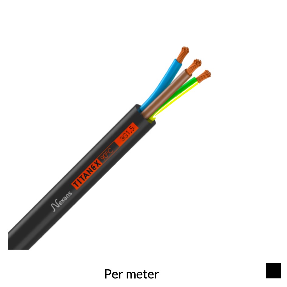 Nexans TITANEX, H07RN-F 3G2.5 Per meter, black
Target price. Please request a quote.