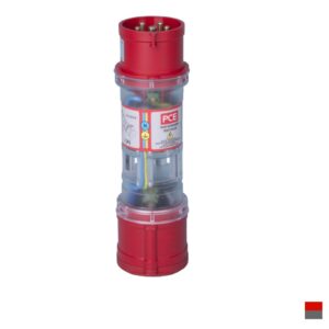 PCE CURRENT MEASURING PLUG CEE16-5 with rotating field display 5x2.5, redgrey