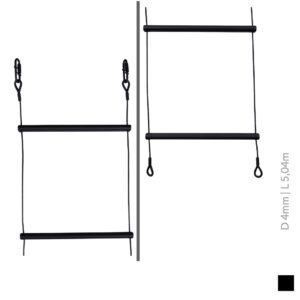 Riggla® Wire Rope Ladder, 4mm, 5,04m, black