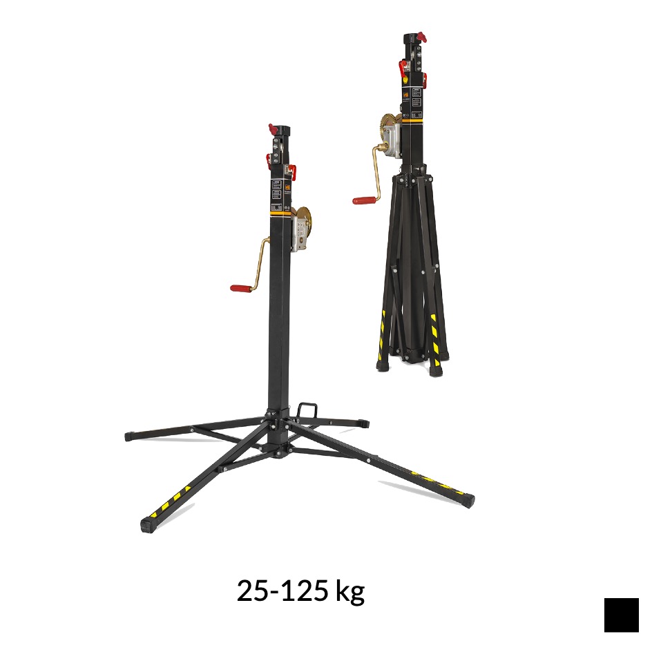 VMB TE-034B Telescopic lift Toploader, 25-125kg, black, H max. 3.8m