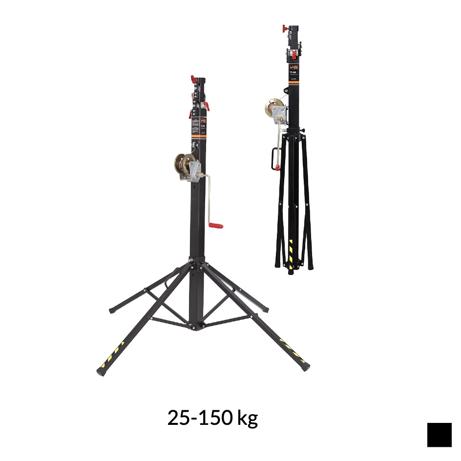 VMB TE-046B Telescopic lift Toploader, 25-150kg, black, H max. 4.6m