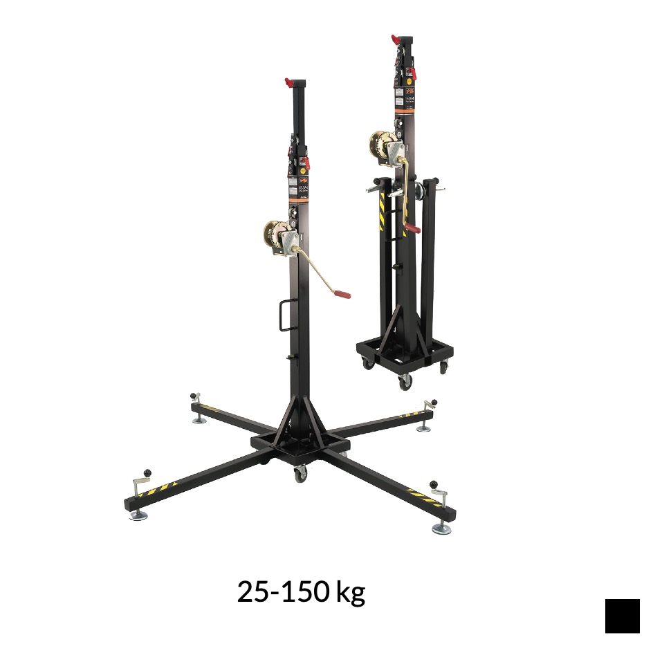 VMB TE-064B Telescopic lift Toploader, 25-150kg, black, H max. 5.35m