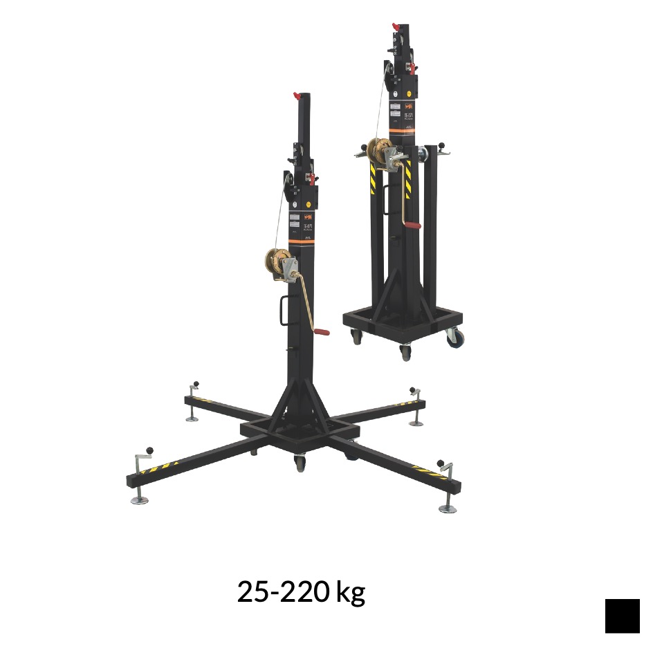 VMB TE-071B Telescopic lift Toploader, 25-220kg, black, H max. 5.35m