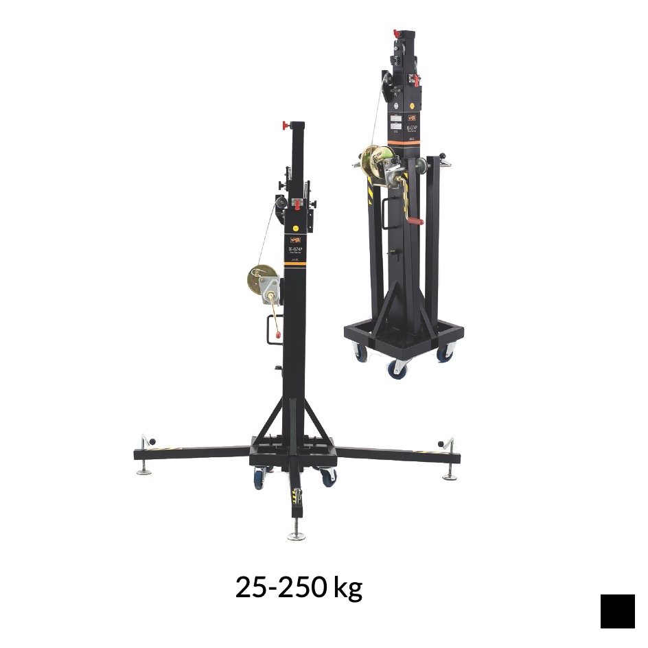 VMB TE-074B Telescopic lift Toploader, 25-250kg, black, H max. 5.35m