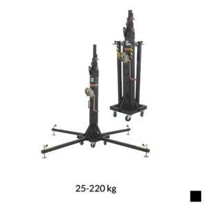 VMB TE-076B Elévateur télescopique Toploader, 25-220kg, noir, H max. 6.5m