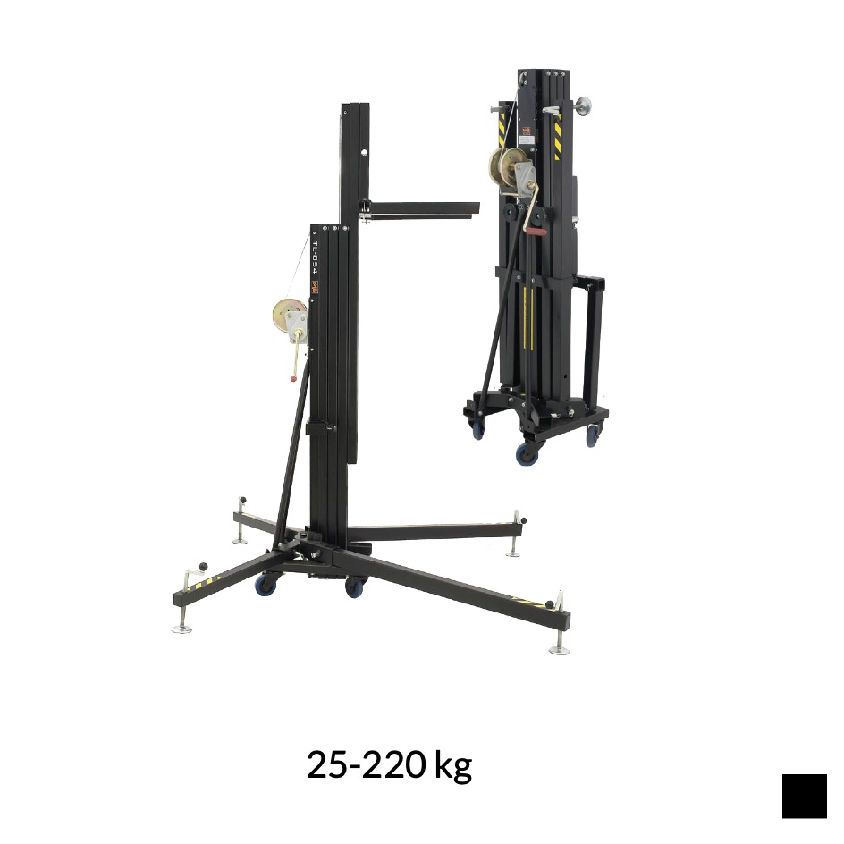 VMB TL-054B Telescopic lift with fork, 25-220kg, black, H max. 5.45m