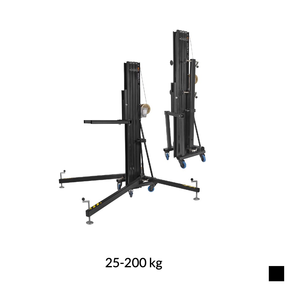 VMB TL-056B Telescopic lift with fork, 25-200kg, black, H max. 6m