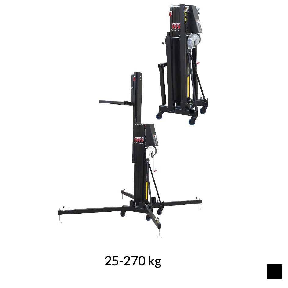 VMB TL-063B Telescopic lift with fork, 25-270kg, black, H max. 6.3m