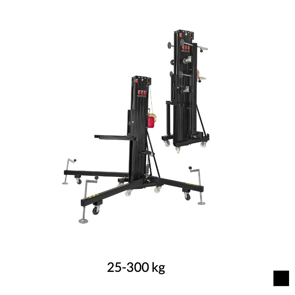 VMB TL-075B Telescopic lift with fork, 25-300kg, black, H max. 6.5m