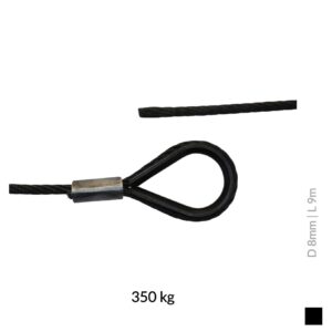 fiRSTstage Anschlagseil zK-OVZ, 8mm, 9m, 350kg, schwarz