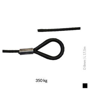fiRSTstage Anschlagseil zK-OVZ, 8mm, 17,5m, 350kg, schwarz