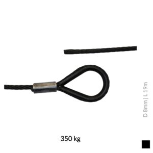 fiRSTstage Wire Rope zK-OVZ, 8mm, 19m, 350kg, black