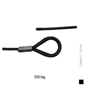 fiRSTstage Anschlagseil zK-OVZ, 8mm, 19,5m, 350kg, schwarz
