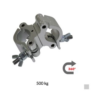 CJS SWIVEL COUPLER 360°, Tube Ø 48 - 51mm, 500kg, argent