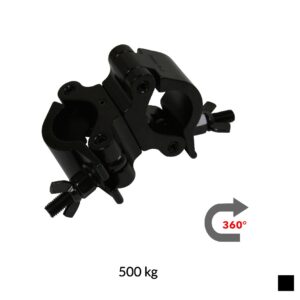 CJS SWIVEL COUPLER 360°, Pipe Ø 48 - 51mm, 500kg, black