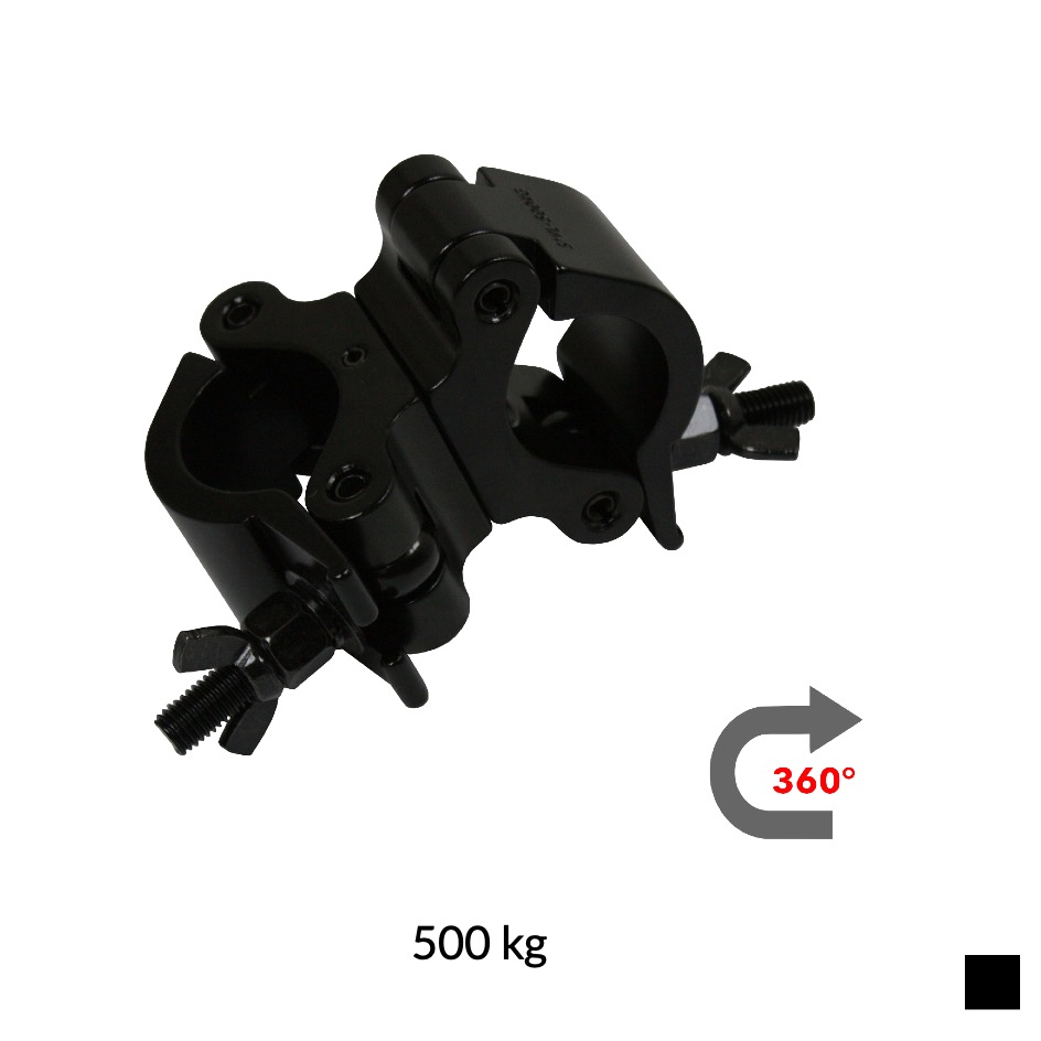 CJS SWIVEL COUPLER 360°, Pipe Ø 48 - 51mm, 500kg, black