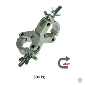 CJS SWIVEL COUPLER 360°, Tube Ø 48 - 51mm, 500kg, argent