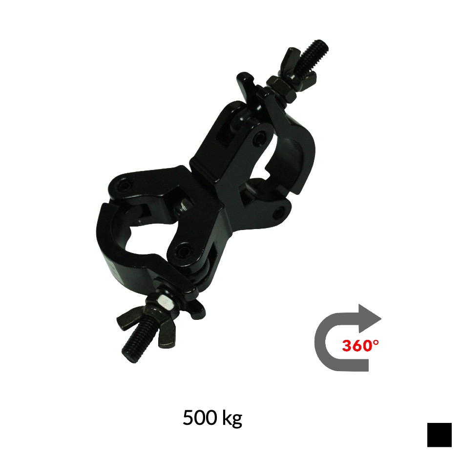 CJS SWIVEL COUPLER 360°, Pipe Ø 48 - 51mm, 500kg, black