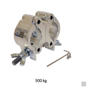 CJS SWIVEL COUPLER 90° / 180° fixed , Tube Ø 48 - 51mm, 500kg, argent