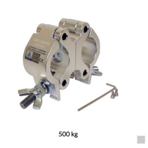 CJS SWIVEL COUPLER 90° / 180° fixed , Pipe Ø 48 - 51mm, 500kg, silver