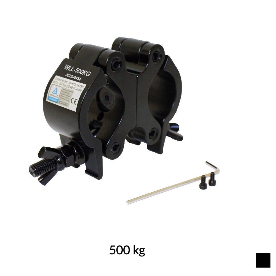 CJS SWIVEL COUPLER 90° / 180° fixed , Pipe Ø 48 - 51mm, 500kg, black