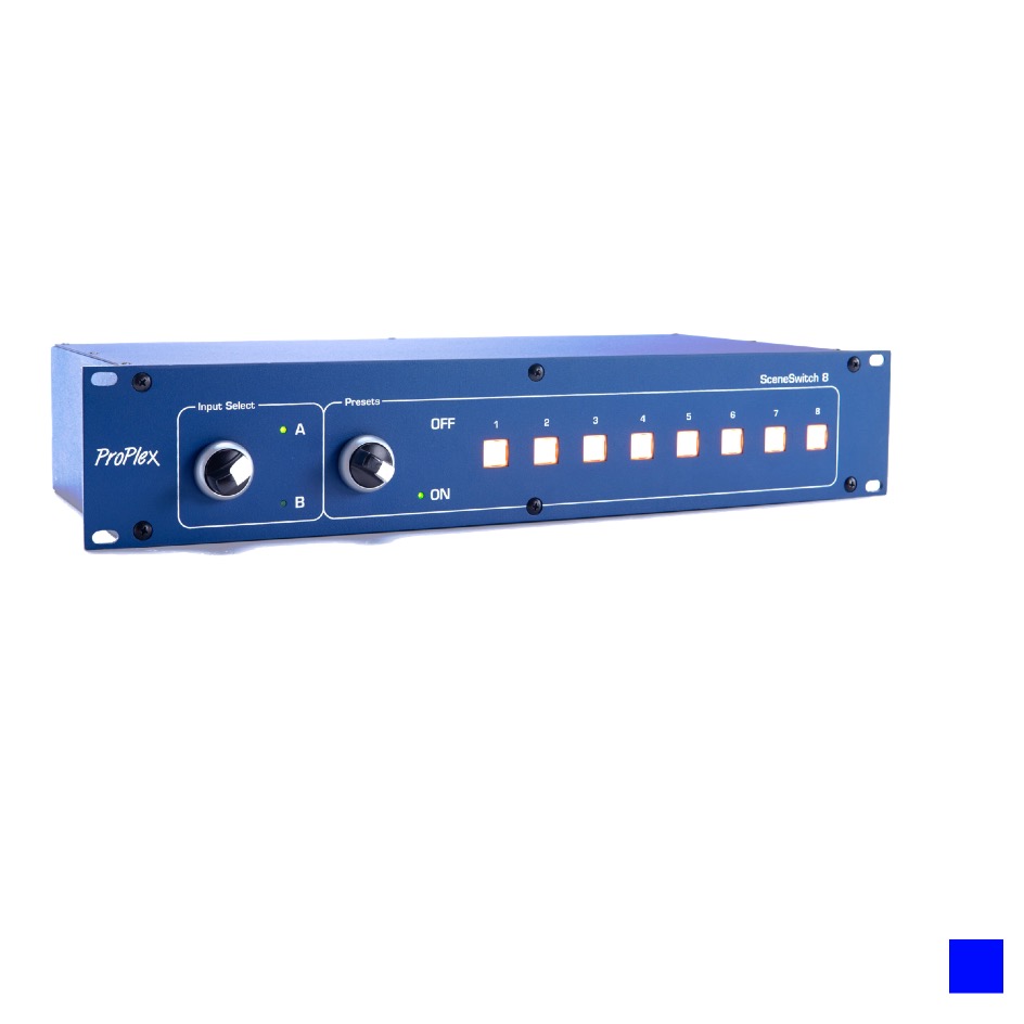 Proplex SCENESWITCH 8 DMX A»B Switcher with Playback, 19", 2U, blue