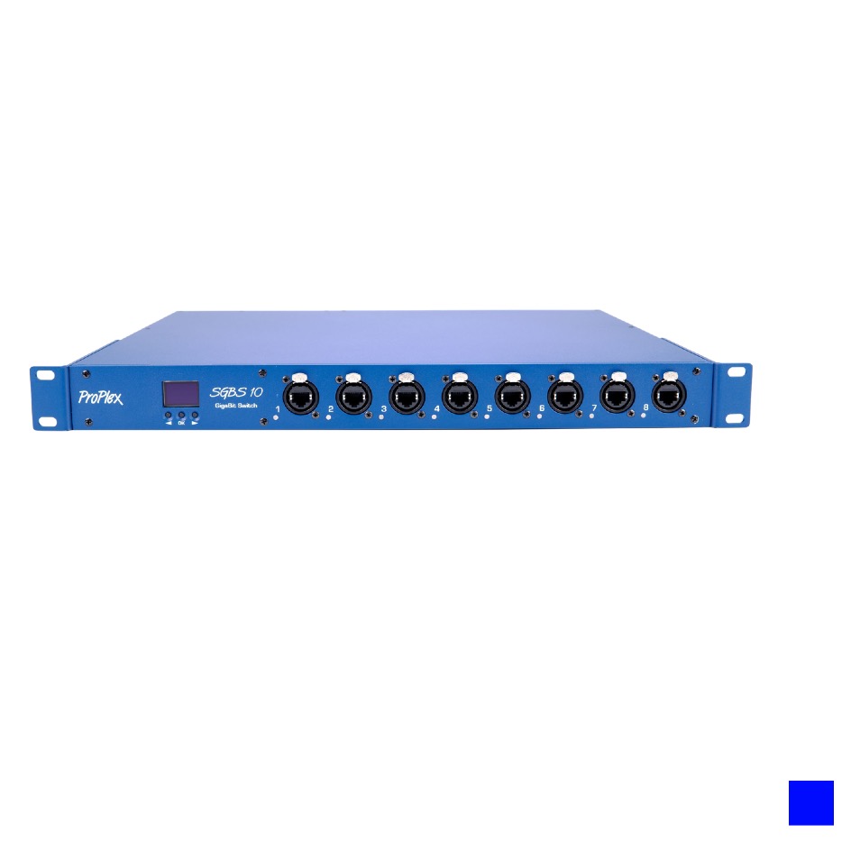 Proplex Simple GBS 10-port SWITCH 2opticalCON QUAD, 19", 1U, blue