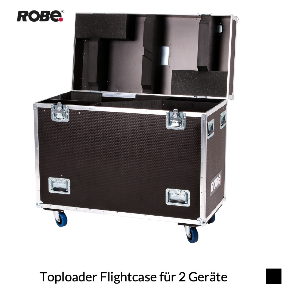 Robe PATT 2013 Toploader Flightcase für 2 Geräte, schwarz