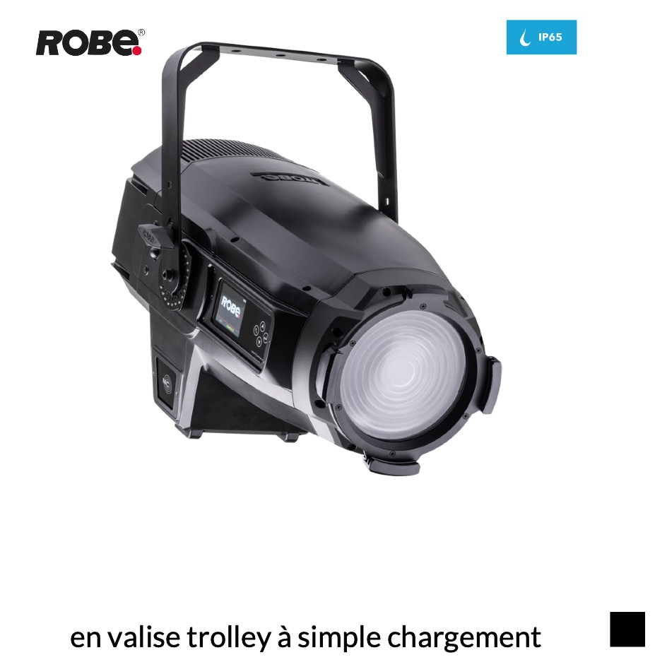 Robe Robin iT12 Fresnel CRMX™ EP, RGBAL, 2700K-8000K en valise trolley à simple chargement, noir