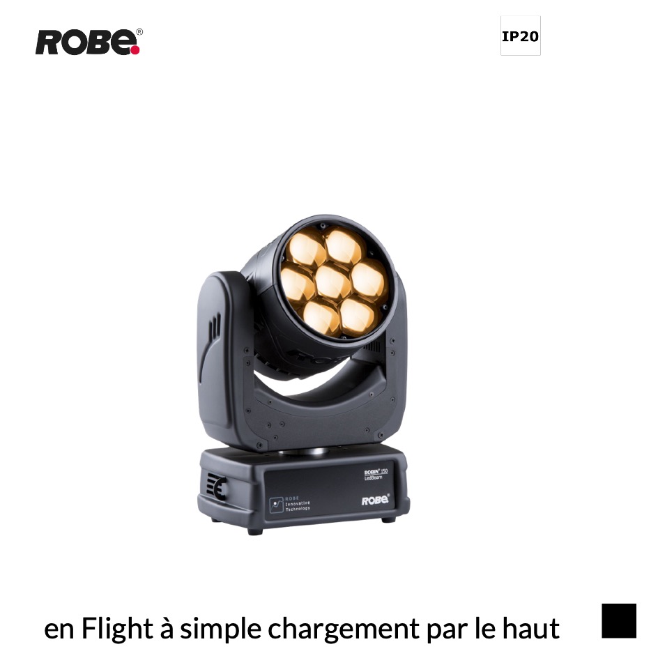 Robe Robin LEDBeam 150, RGBW, 2700K-8000K en Flight à simple chargement par le haut, noir