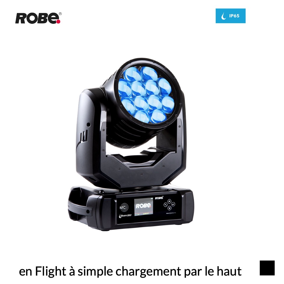 Robe Robin iBeam 350 CRMX™ EP, RGBW, 2700K-8000K en Flight à simple chargement par le haut, noir