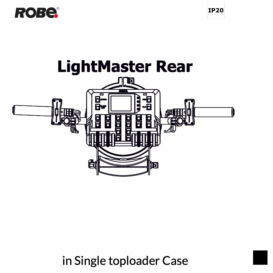 Robe Robin BMFL LightMaster REAR Kit Set in Single toploader Case, black