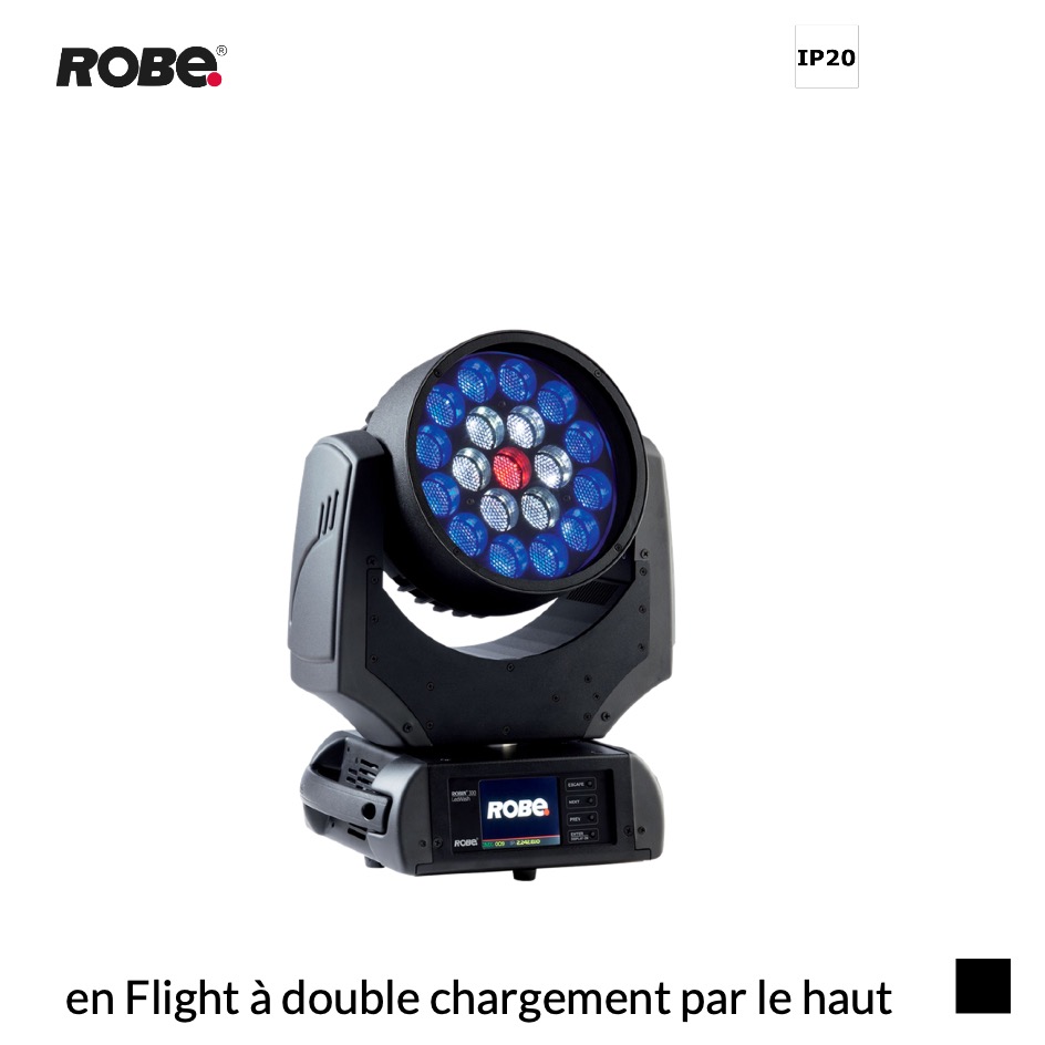 Robe Robin LEDWash 300X CRMX™, RGBW en Flight à double chargement par le haut, noir