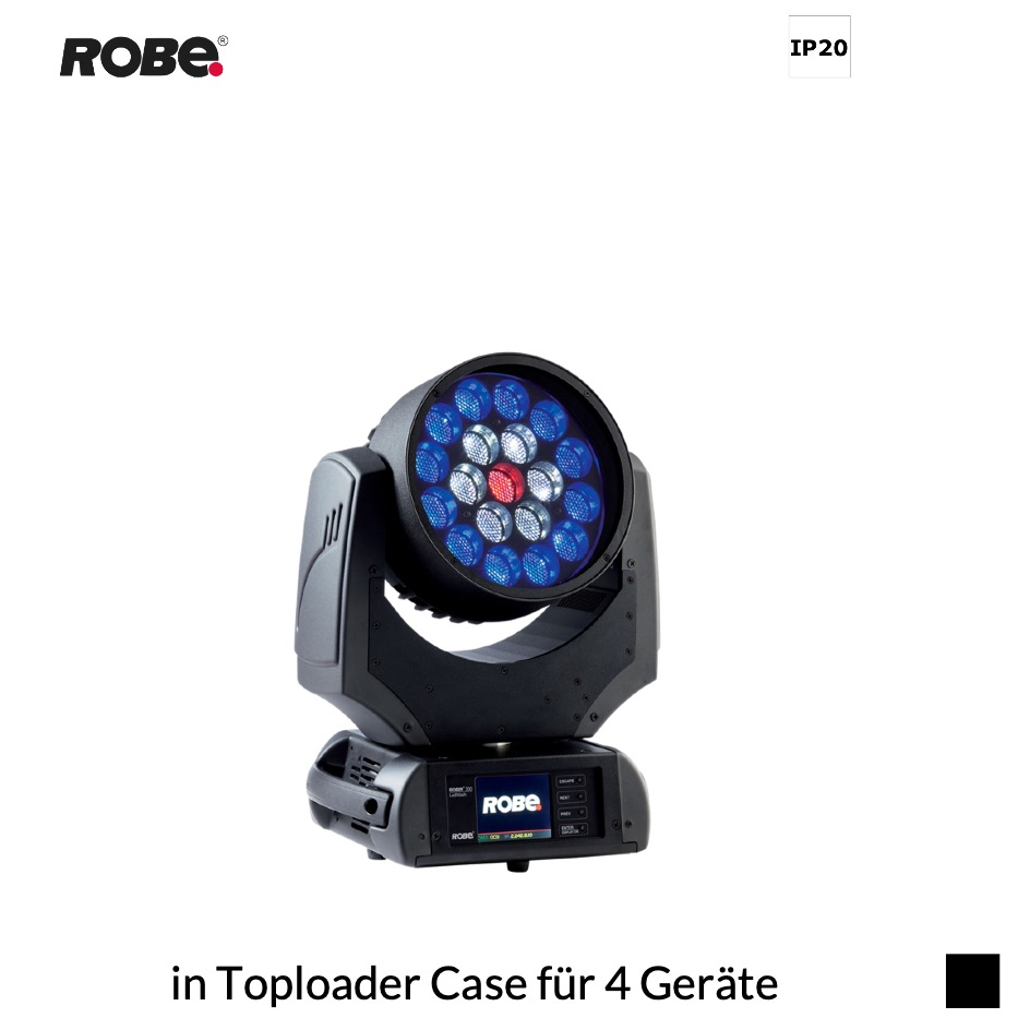 Robe Robin LEDWash 300X CRMX™, RGBW in Toploader Case für 4 Geräte, schwarz
