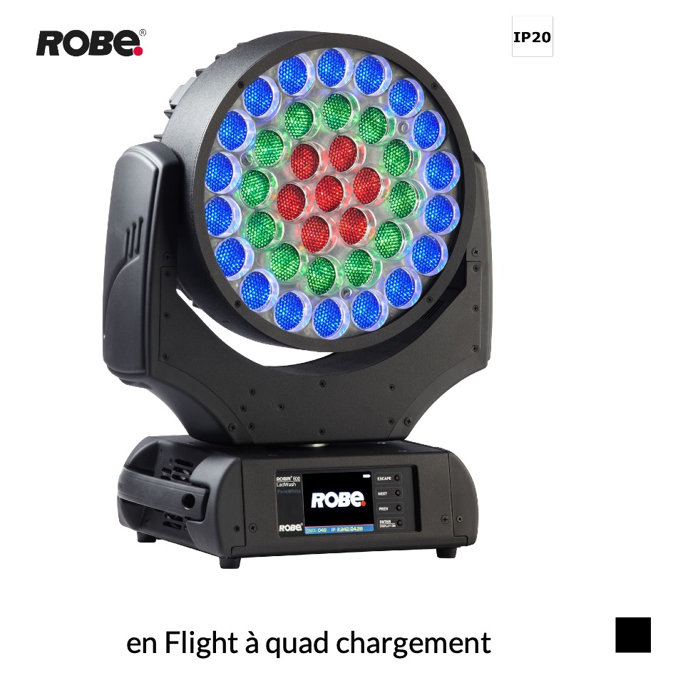 Robe Robin LEDWash 600X CRMX™, RGBW en Flight à quad chargement, noir