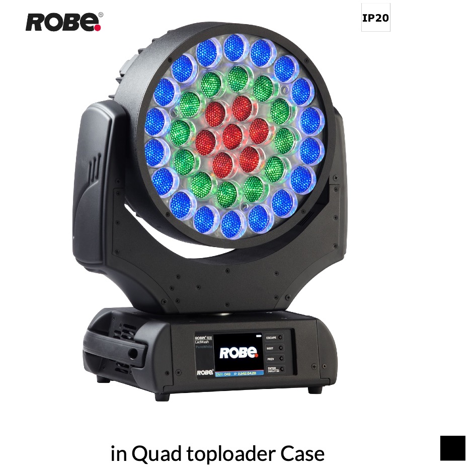 Robe Robin LEDWash 600X CRMX™, RGBW in Quad toploader Case, black