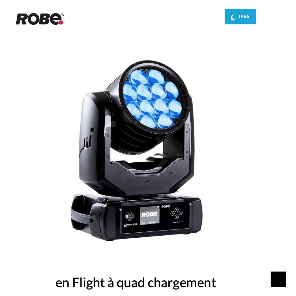 Robe Robin iBeam 350 CRMX™ EP, RGBW, 2700K-8000K en Flight à quad chargement, noir