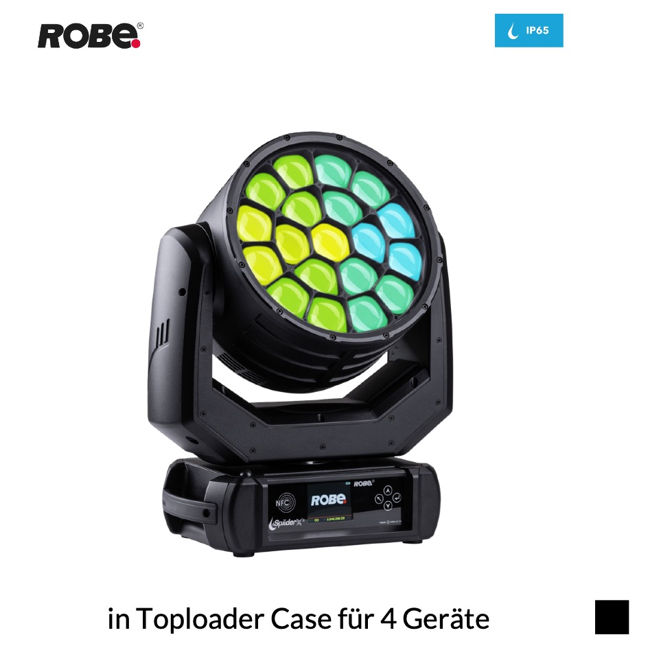 Robe Robin iSpiiderX CRMX™ EP in Toploader Case für 4 Geräte, schwarz