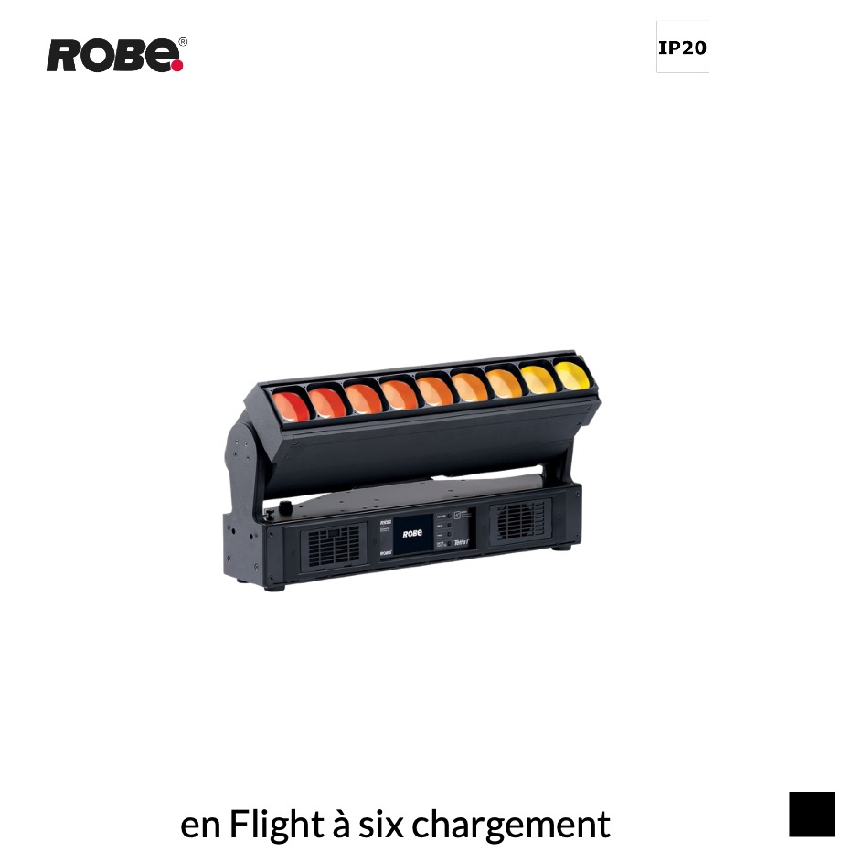 Robe Robin Tetra1 CRMX™, RGBA, 2700K-8000K en Flight à six chargement, noir
