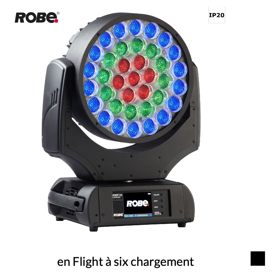 Robe Robin LEDWash 600X, RGBW en Flight à six chargement, noir