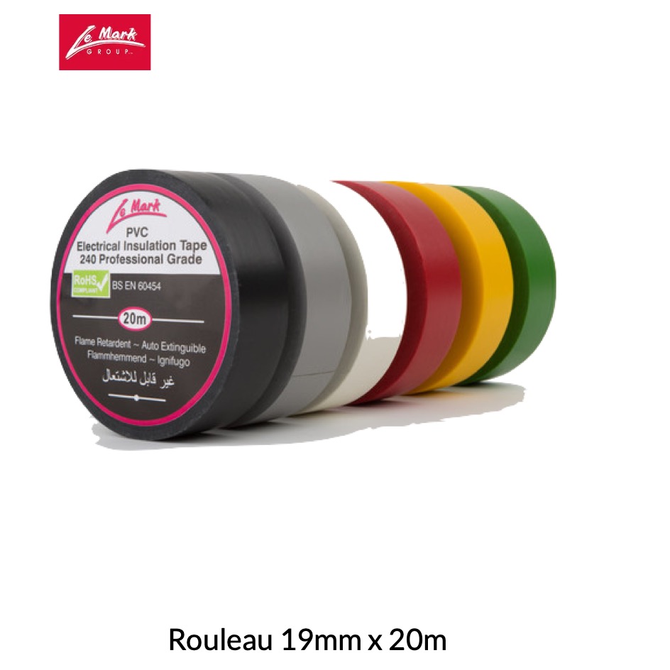 Le Mark Ruban isolant 240 Rouleau 19mm x 20m
