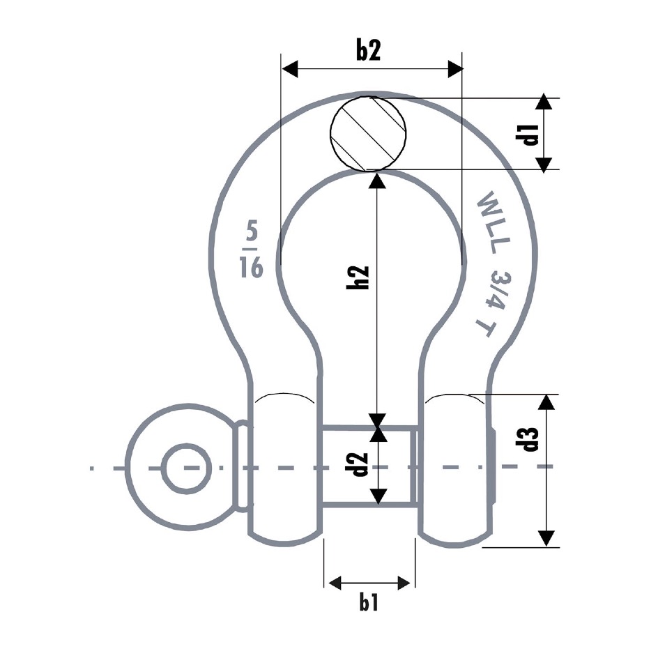 fiRSTstage Schäkel HF 502 S, 1/2 Zoll, 2000kg, 6:1, schwarz – Bild 3